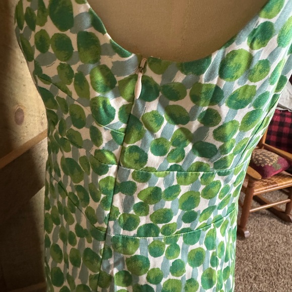 Boden green Paint Spot print sleeveless dress Size 8L / 8 Long - Picture 9 of 13